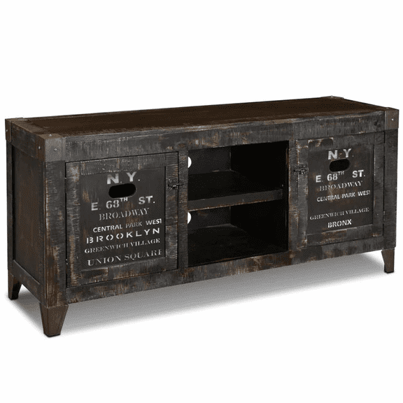 Crafters and Weavers City 60" TV Stand in New York With Graffiti Black