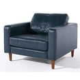 thumbnail image 1 of Crafters and Weavers Cosmic PU Faux Leather & Wood Arm Chair in Blue, 1 of 3