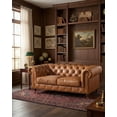 thumbnail image 1 of Crafters and Weavers Craftsman Mission Leather Loveseat in Light Chestnut, 1 of 7