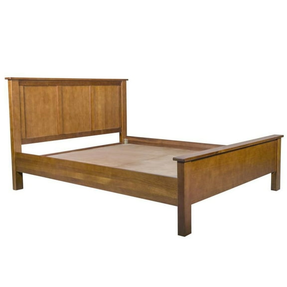 Crafters and Weavers Craftsman Mission Solid Wood Queen Panel Bed in Cherry