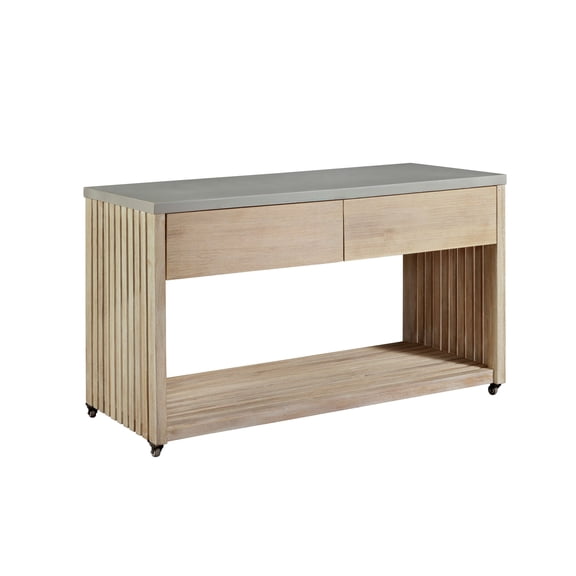 Crafters and Weavers Eclipse Outdoor Solid Teak Wood Natural Look Kitchen Island