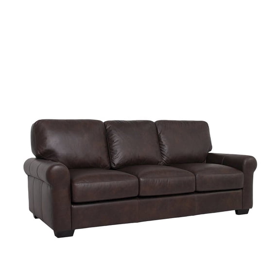 Crafters and Weavers Florentine Top Grain Leather Sofa - Brown