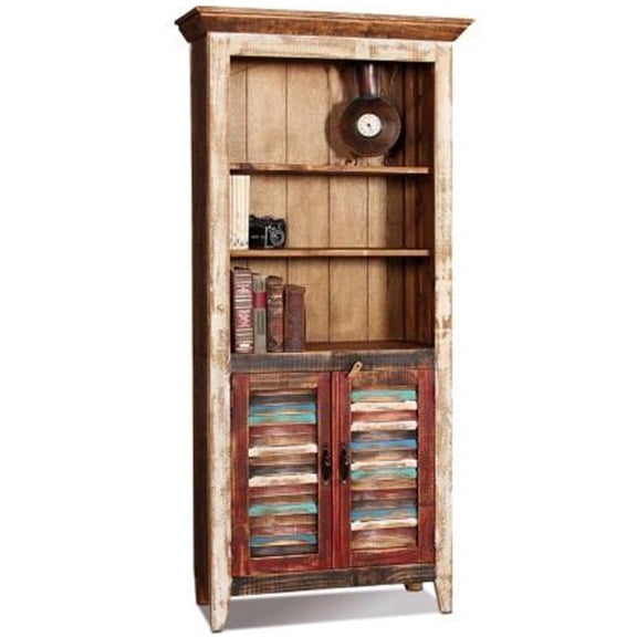 Crafters and Weavers La Boca Solid Pine Wood Shutter Door Bookcase