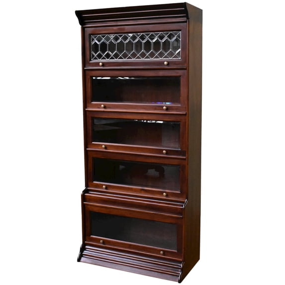 Crafters and Weavers Legacy 5 Stack Barrister Bookcase - Brown Walnut