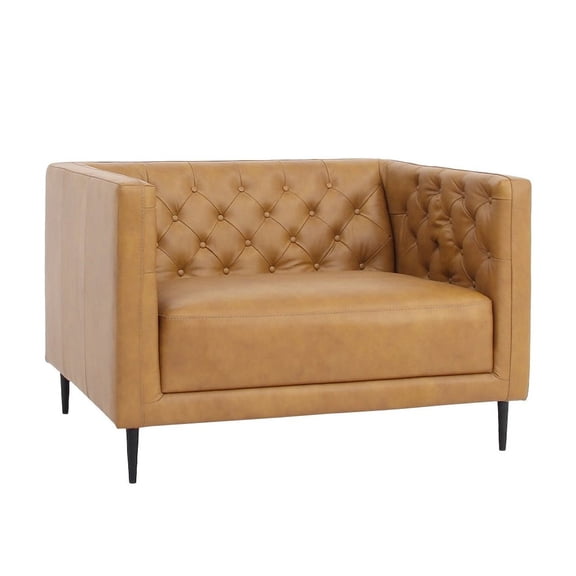 Crafters and Weavers Lucius Top Grain Leather 1.5 Arm Chair - Tan