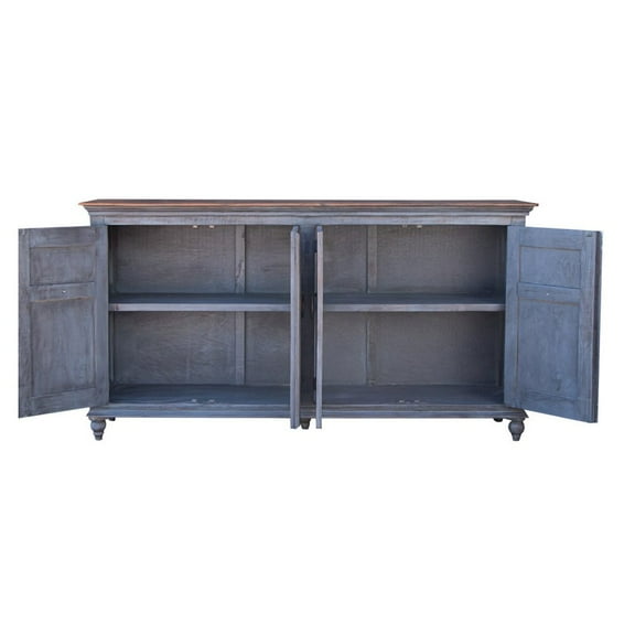 Crafters and Weavers Macao 4 Door Sideboard - Blue - 73"