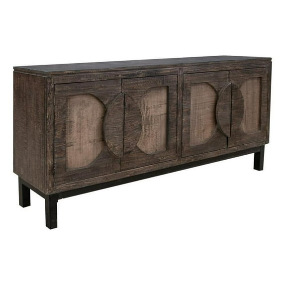 Crafters and Weavers Malta Two-Tone Solid Wood Sideboard / Console in Brown