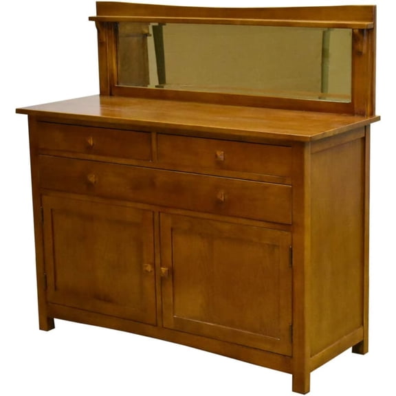 Crafters and Weavers Mission Buffet Cabinet with Mirror - Michael's Cherry