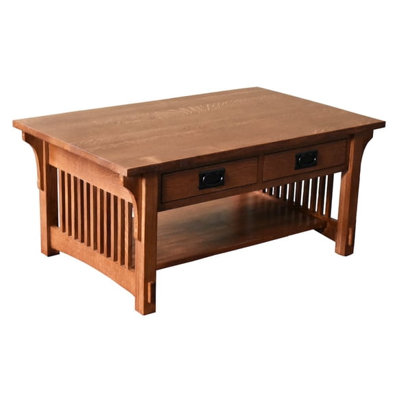 Crafters and Weavers Mission Crofter 4 Drawer Coffee Table with Spindles - 40" - Michael's Cherry