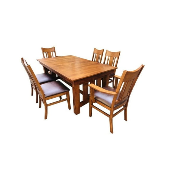 Crafters and Weavers Mission Quarter Sawn Oak Dining Table - Michael's Cherry
