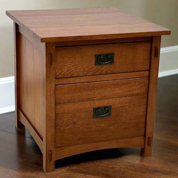 Crafters and Weavers Mission Quarter Sawn Oak File Cabinet in Cherry