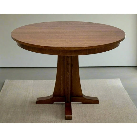 Crafters and Weavers Quarter Sawn Oak Round Dining Table, Kitchen Table - 42" - Michael's Cherry