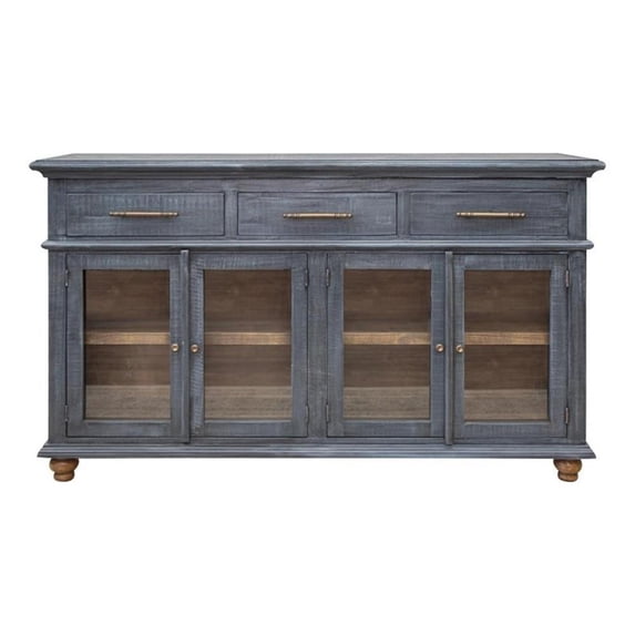 Crafters and Weavers Valeria 3 Drawer 4 Door Console in Blue