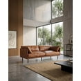 thumbnail image 1 of Crafters and Weavers Venezia Contemporary Leather Loveseat in Light Brown/Black, 1 of 9