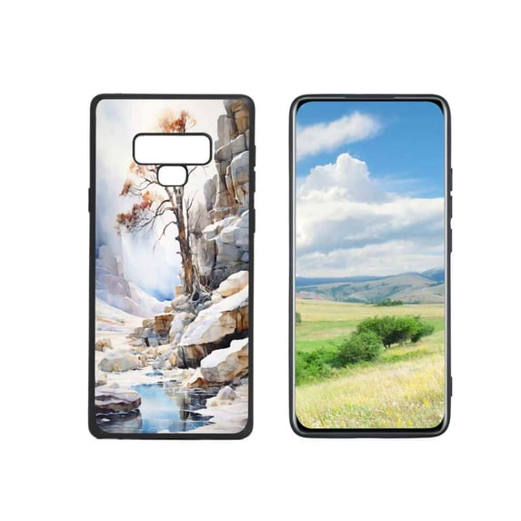 frozen-petrified-tree-landscape-213 phone case for Samsung Galaxy Note 9 for Women Men Gifts,Flexible Painting silicone Anti-Scratch Protective Phone Cover
