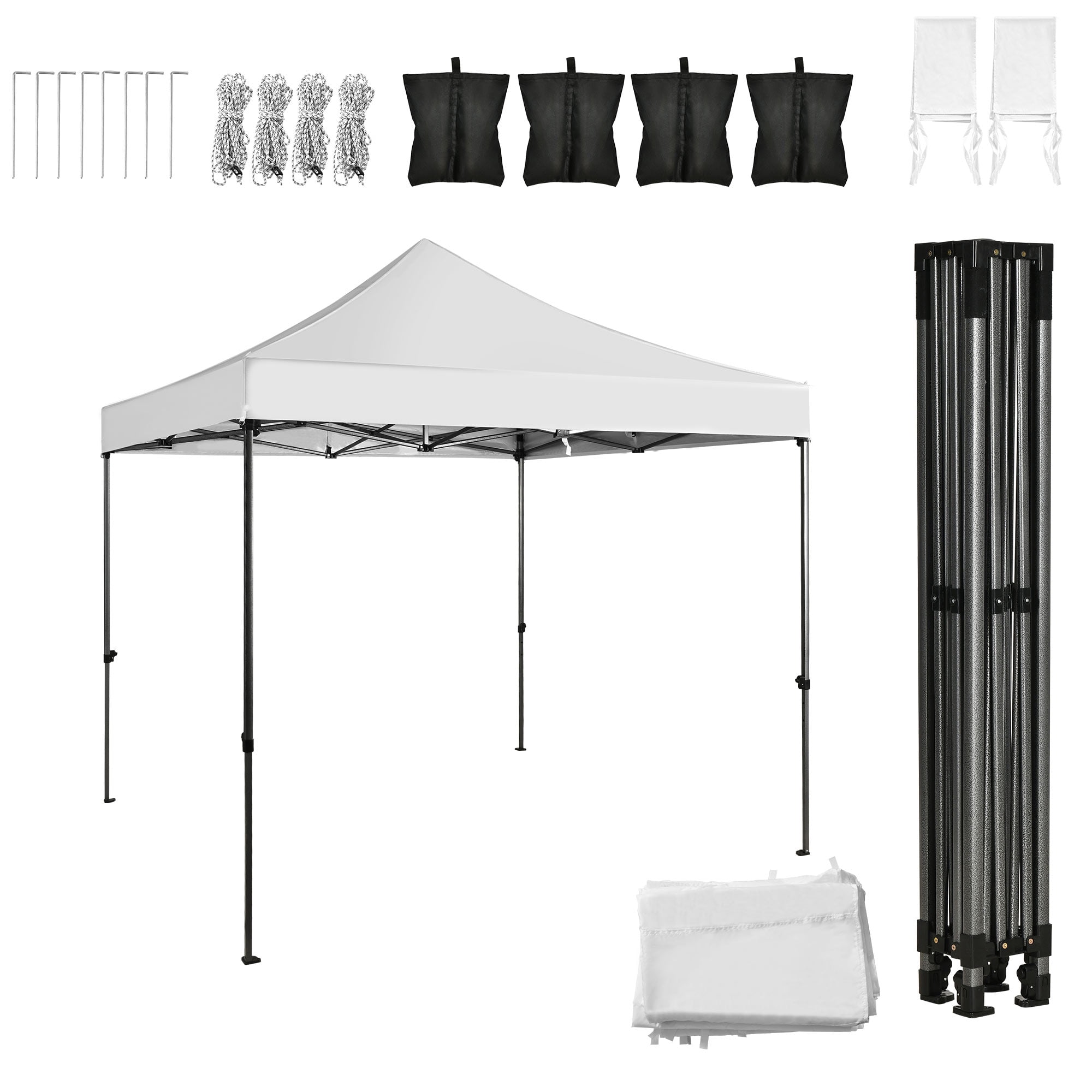 Craftian 10x10 Waterproof Pop up Canopy Tent with 4 Sidewalls Outdoor ...