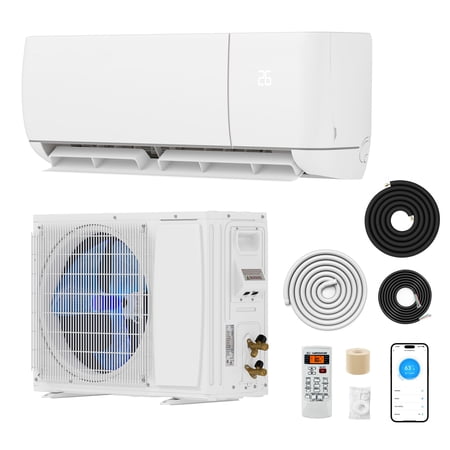 Craftian 12000 BTU Mini Split AC Heat Pump, WiFi, Alexa Compatible, 20 SEER2, Cools 750 Sq.Ft, 115V