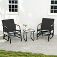 thumbnail image 1 of Craftian 3 Piece Outdoor Patio Furniture Set Textilene Patio Bistro Set with Coffee Table, Black, 1 of 9