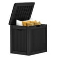 thumbnail image 1 of Craftian 32 Gallon Deck Box,Waterproof Resin Rattan Storage Box with Lockable Lid and Side Handles,Waterproof,Black, 1 of 6