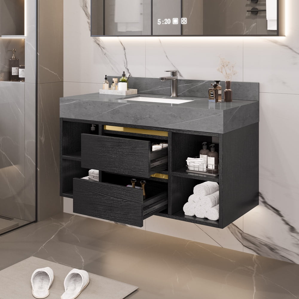 Craftian 40" Bathroom Vanity with Sink, Modern Floating Bathroom Vanity ...