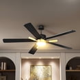 thumbnail image 1 of Craftian 52 Inch Ceiling Fans with Lights and Remote, 5 Black Blades with Reversible Quiet Motor, 1 of 9