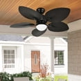 thumbnail image 1 of Craftian 52 Inch Tropical Ceiling Fan with Light and Remote,3 Ways Control,5 Palm Leaf blades Smart Black Ceiling Fan with Alexa, 1 of 8