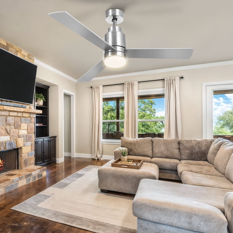 Craftian 52 inch Black Ceiling Fan with Lights and Remote/App