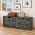 thumbnail image 1 of Craftian 55" Farmhouse Shoe Storage Bench – Tilt-Out 3-Drawer Cabinet with Flip-Top Seat, Entryway Mudroom Organizer, Holds 9-12 Pairs, 220 lb Weight Capacity, Dark Rustic, 1 of 9