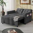 thumbnail image 1 of Craftian 55" Modern Convertible Sofa Bed with Pull Out Bed, Upholstered Loveseat Sofa Couch with Adjustable Backrest, Gray, 1 of 10