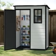 thumbnail image 1 of Craftian 5x3ft Resin Outdoor Storage Shed,Waterproof Garden Tool Storage with Window, Lockable Outside Storage for Patio,Lawn,Backyard, 1 of 8