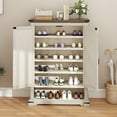 thumbnail image 1 of Craftian 6-Tier Shoe Cabinet with Doors, Farmhouse Shoe Storage Organizer Cabinet with Adjustable Shelves, Freestanding Shoe Storage Rack   for Entryway/Hallway/Closet, 1 of 9