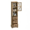 thumbnail image 1 of Craftian 68" Tall Farmhouse Storage Cabinet for Bathroom, Living Room, Kitchen, Brown, 1 of 8