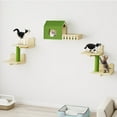 thumbnail image 1 of Craftian 7-Piece Solid Wood Wall Mounted Cat Furniture,Cat Wall Shelves and Perches,Cats Climbing Shelves with Wall House and Fence, Steps, Scratching Posts, 1 of 10