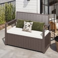 thumbnail image 1 of Craftian 70 Gallon PE Rattan Patio Deck Box, All-Weather Outdoor Storage Bench, Brown, 1 of 10