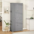 thumbnail image 1 of Craftian 72'' Tall Kitchen Pantry Cabinet with Drawer, 4 Door Pantry Storage Cabinet with Adjustable Sliding Shelve, Freestanding Buffet Cupboards, Food Pantry Cabinet for Dining Room, Kitchen, Gray, 1 of 11