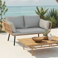 thumbnail image 1 of Craftian All-Weather Wicker Outdoor Loveseat with Soft Cushion, 2-Seat Rattan Sofa - Gray, 1 of 10