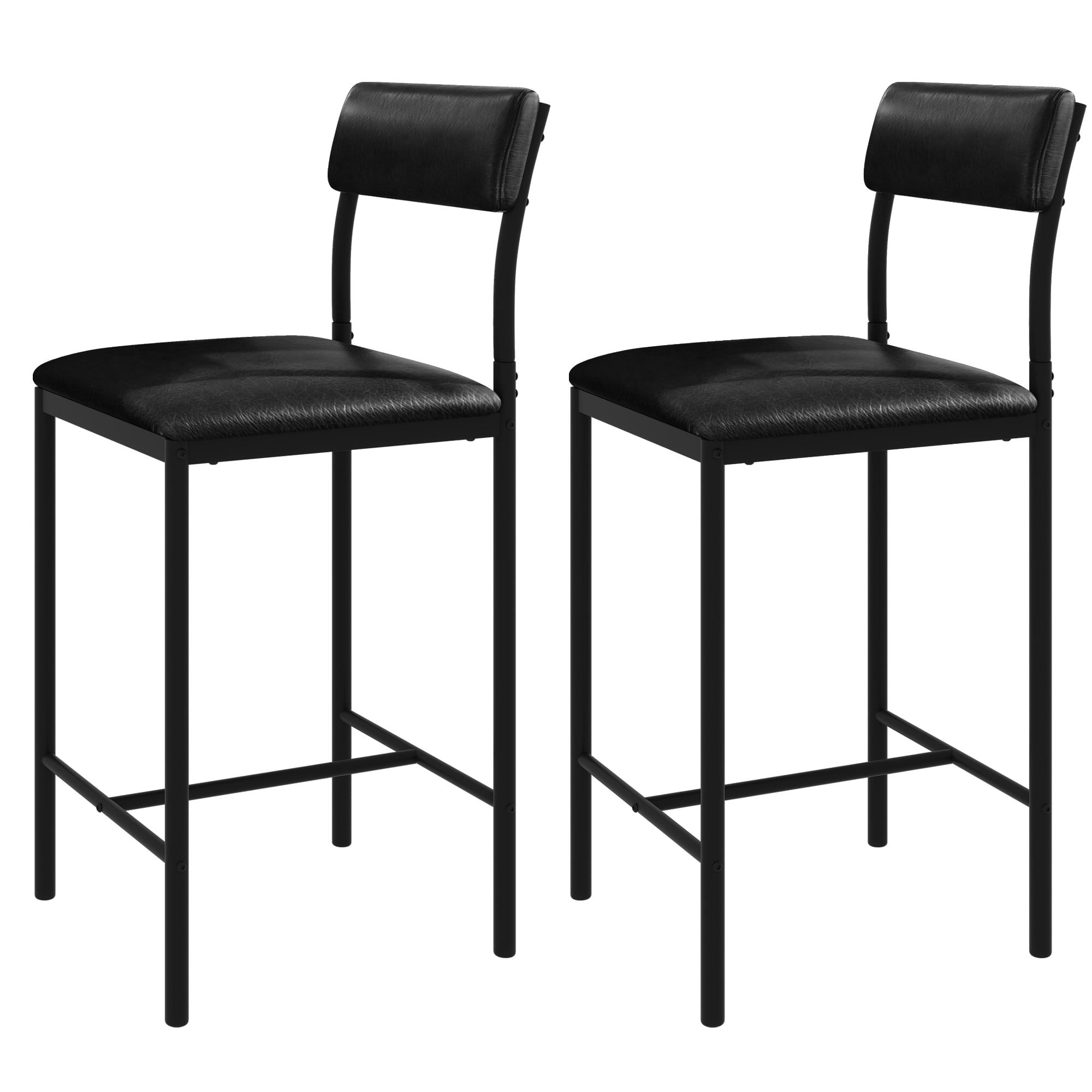 Craftian Bar Stools Set of 2, Counter Height Bar Stools PU