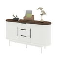 thumbnail image 1 of Craftian Fluted Sideboard with Drawers, Modern Buffet Cabinet with Storage & Adjustable Shelves,White, 1 of 10
