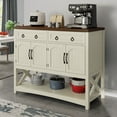 thumbnail image 1 of Craftian Kitchen Buffet Cabinet with Adjustable Shelf & Doors, Storage Cabinet with Drawers, White, 1 of 8