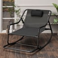 thumbnail image 1 of Craftian Patio Rocking Chair, Outdoor Lounge Chair with Footrest - Black, 1 of 9