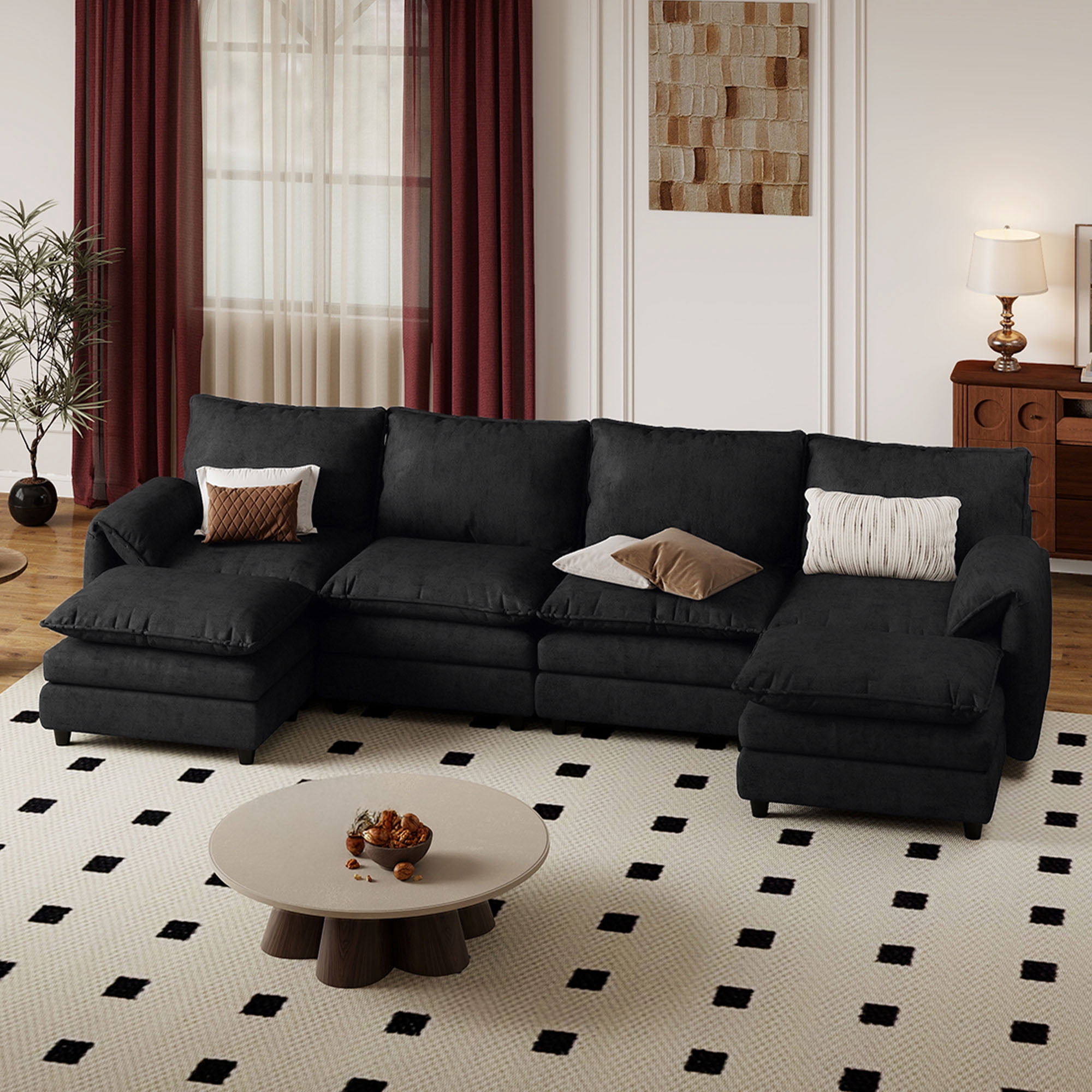 Craftian Sectional Sofa with Ottoman, 142