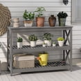 Craftian Wood Console Table with 3-Tier Storage Shelves, Weatherproof ...