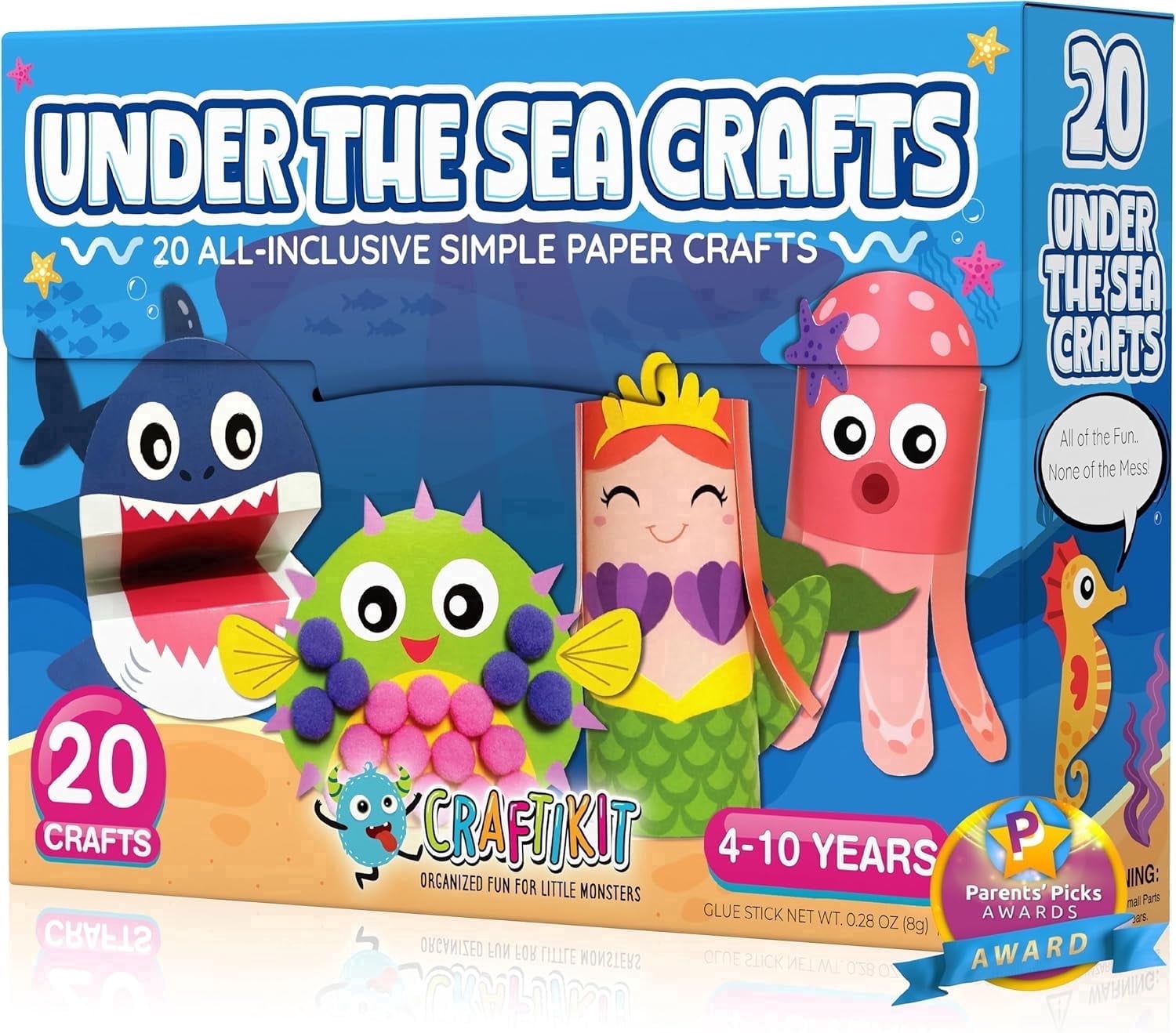 Craftikit Arts and Crafts Kit Under the Sea Theme Ages 4 to 10 20 Piece