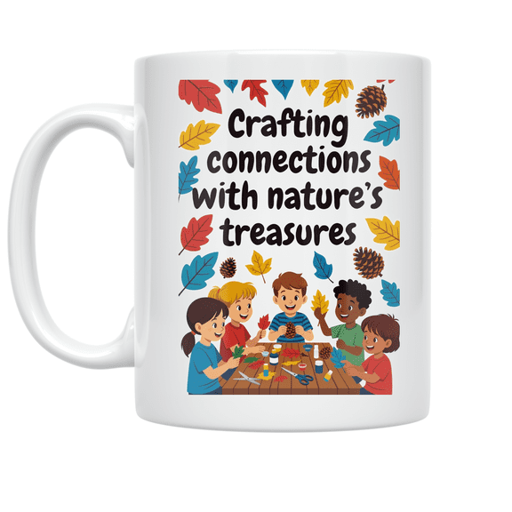 Crafting Connections with Nature's Treasures - Nature Crafts for Kids - 11 oz Ceramic Coffee Mug