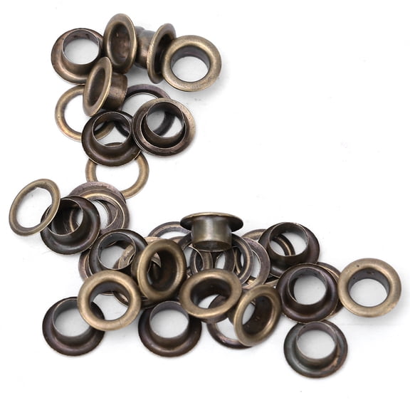 Stylish Reinforcement, Bronze Metal Grommets Eyelets, High Quality Materials, Easy Install Use, For Leather, Canvas, Tarp, DIY Craft Projects (3.5Mm, 100 Pcs)