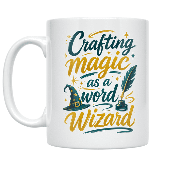 Crafting Magic as a Word Wizard - Writer Enthusiast - 11 oz Ceramic Coffee Mug