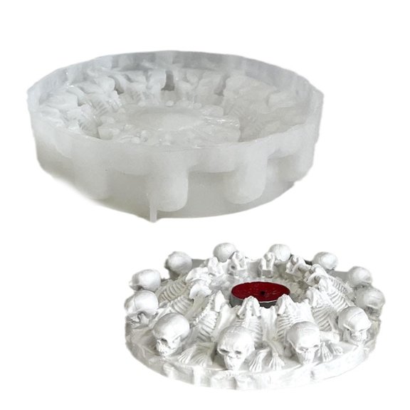 Crafting Moulds Skulls Shape Candlestick Molds Tealight Holder Molds for Home