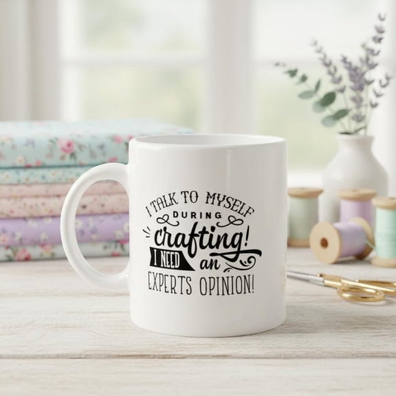 Crafting Mug I Talk to M During Crafting Mug Funny Crafter Gift Craft Room Mug Sewing Quilting Crafting Humor Cup