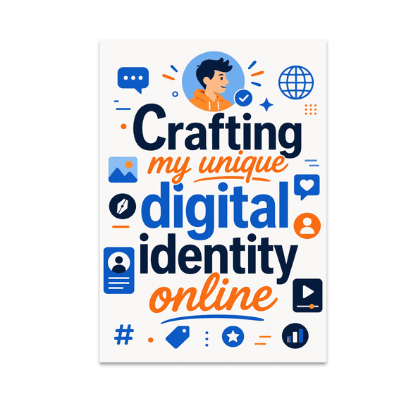 Crafting My Unique Digital Identity Online - Personal Branding Decor - 13x19 Poster Print