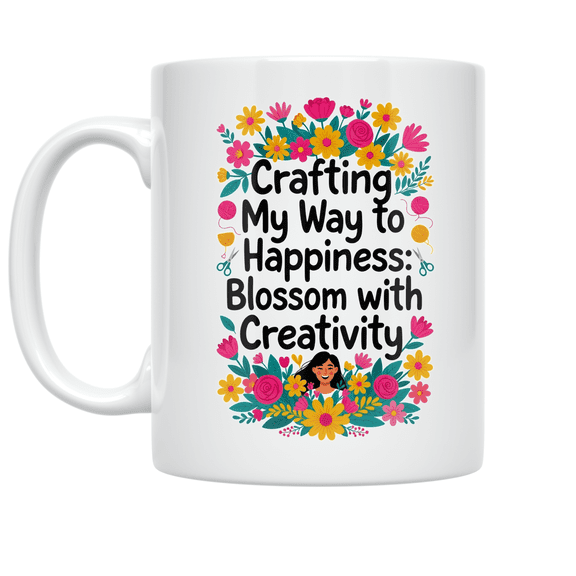 Crafting My Way to Happiness - Arts & Crafts Enthusiast - 11 oz Ceramic Coffee Mug